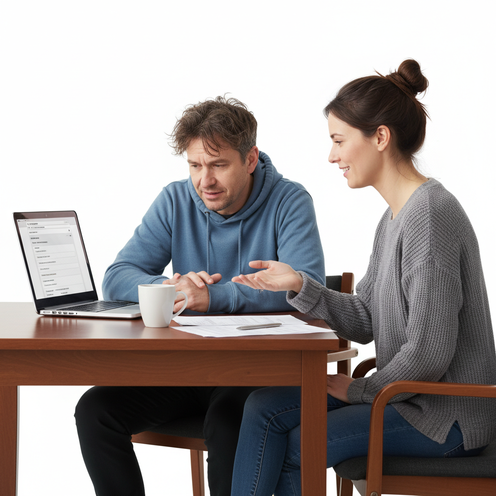 a resident being supported to complete a job application form